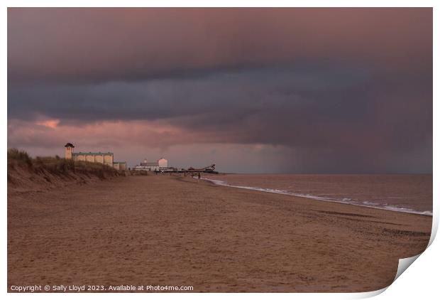 In the pink at Great Yarmouth, Norfolk Print by Sally Lloyd