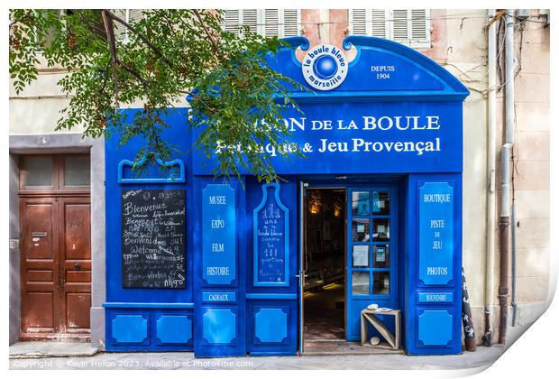 Maison de la Boule shop, Old Marseille, France Print by Kevin Hellon
