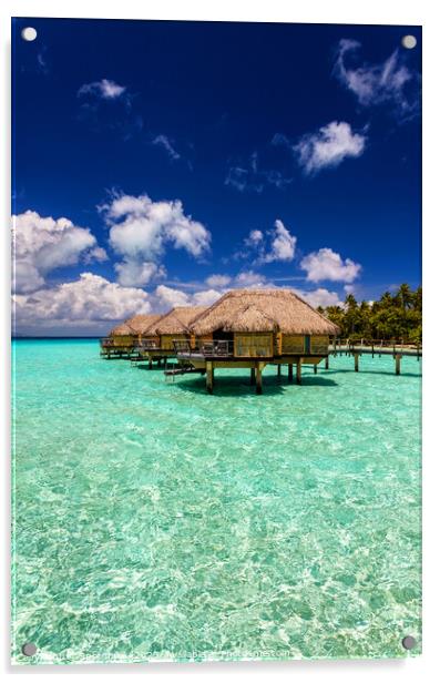 Bora Bora Island Overwater luxury resort Bungalows Polynesia Acrylic by Spotmatik 