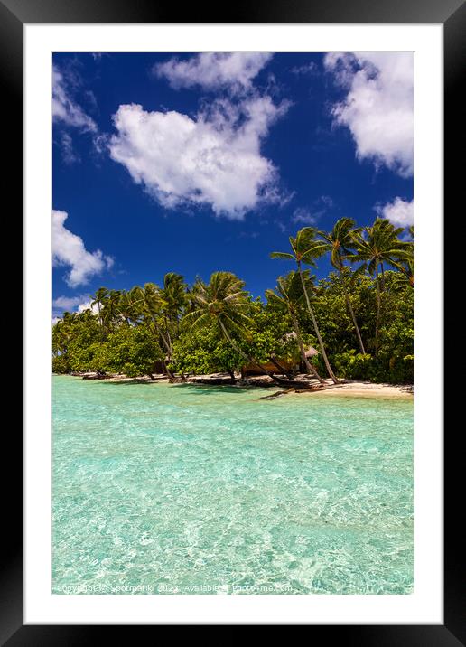 Bora Bora Palm trees tropical luxury vacation resort Framed Mounted Print by Spotmatik 