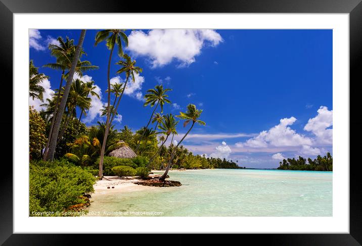 Bora Bora Tahitian sandy beach lagoon French Polynesia  Framed Mounted Print by Spotmatik 