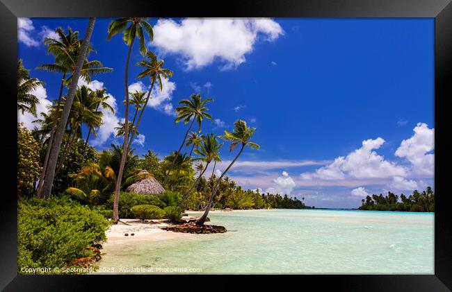 Bora Bora Tahitian sandy beach lagoon French Polynesia  Framed Print by Spotmatik 