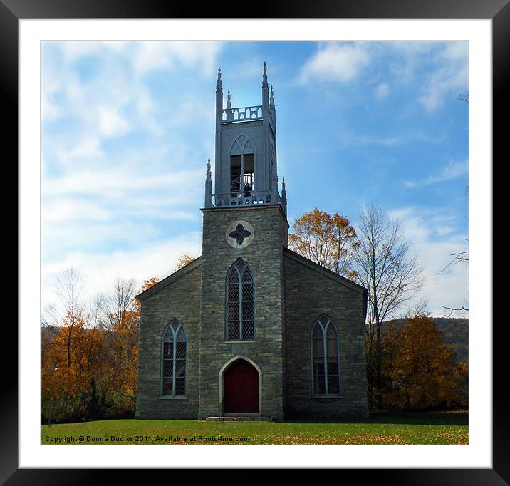 Old Stone Church Framed Mounted Print by Donna Duclos