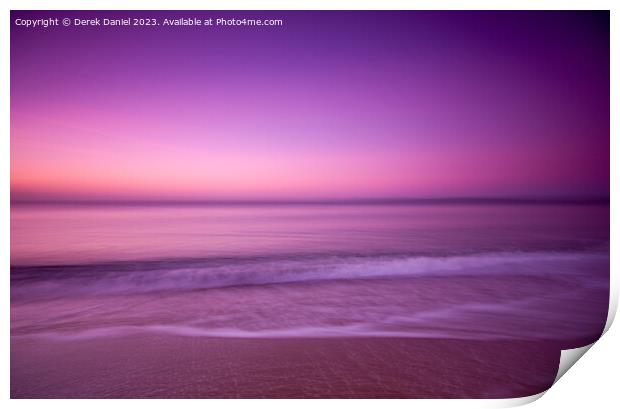 Serene Sunrise on the Beach Print by Derek Daniel