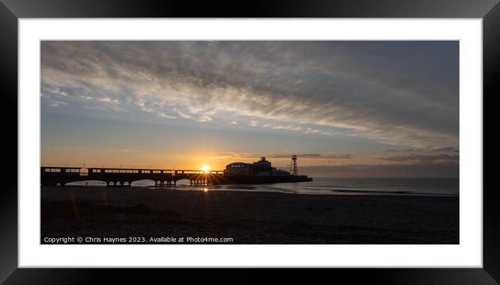 Winter sunrise over Bournemouth Pier Framed Mounted Print by Chris Haynes
