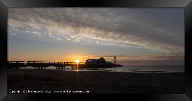 Winter sunrise over Bournemouth Pier Framed Print by Chris Haynes