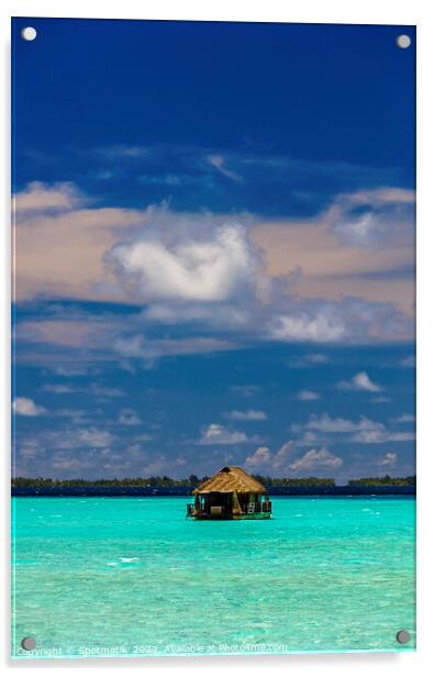 Aquamarine lagoon Bora Bora Overwater luxury Bungalow Polynesia Acrylic by Spotmatik 