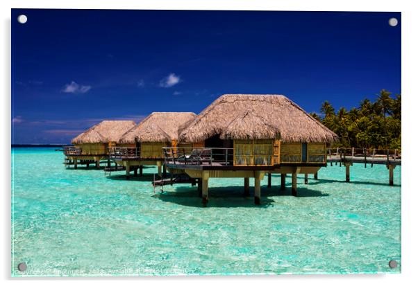 Bora Bora luxury holiday resort with Overwater Bungalows  Acrylic by Spotmatik 