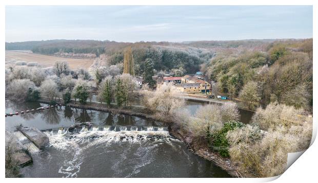 Sprotbrough The Boat Inn and Weir Print by Apollo Aerial Photography
