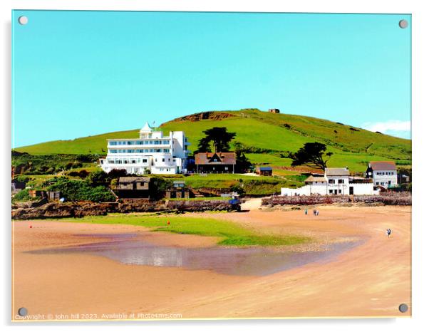 Burgh Island, Devon. Acrylic by john hill