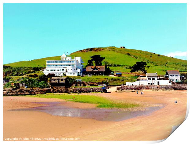 Burgh Island, Devon. Print by john hill