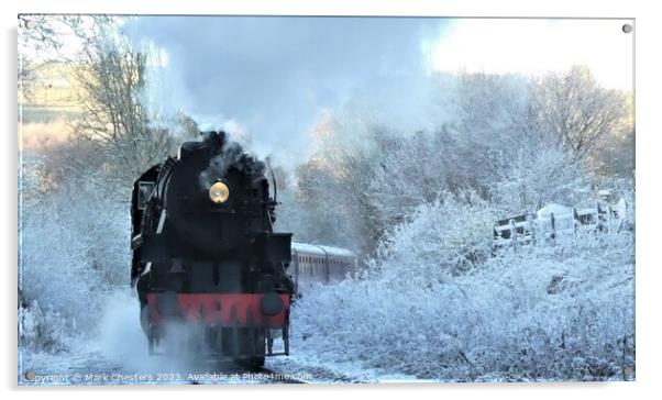 Winter Wonderland Steam Train Adventure Acrylic by Mark Chesters