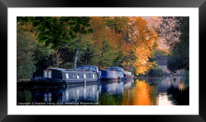 Kennet and Avon Canal in Autumn Framed Mounted Print by Stephen Young