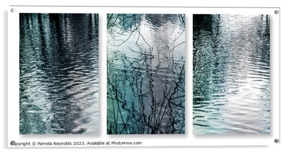 A Triptych of local lakes  Acrylic by Pamela Reynolds