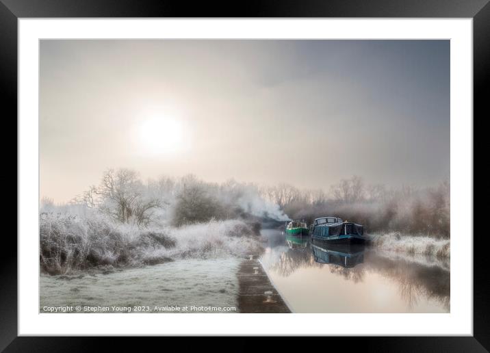 Winter Sunrise on the Kennet and Avon Canal Framed Mounted Print by Stephen Young