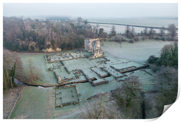 Roche Abbey Print by Apollo Aerial Photography