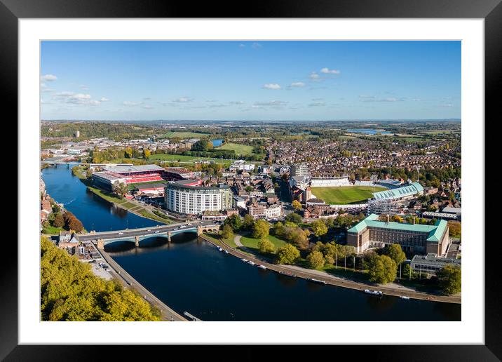 City Ground and Trent Bridge Framed Mounted Print by Apollo Aerial Photography