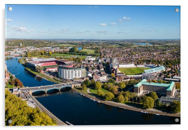 City Ground and Trent Bridge Acrylic by Apollo Aerial Photography