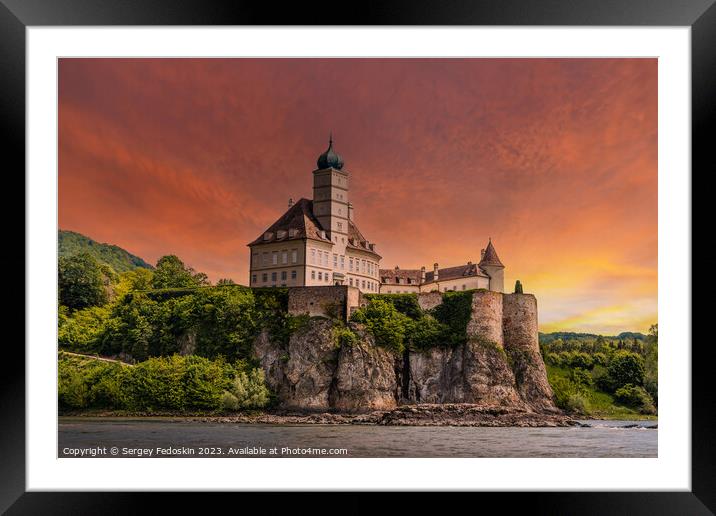 Palace Schonbuhel on the Danube river. Austria. Framed Mounted Print by Sergey Fedoskin