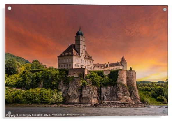 Palace Schonbuhel on the Danube river. Austria. Acrylic by Sergey Fedoskin