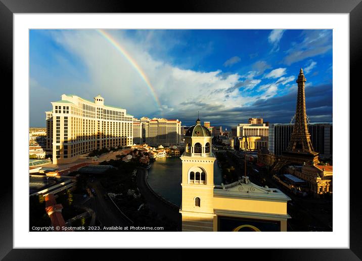 Las Vegas Nevada Downtown Bellagio Resort Hotel USA Framed Mounted Print by Spotmatik 