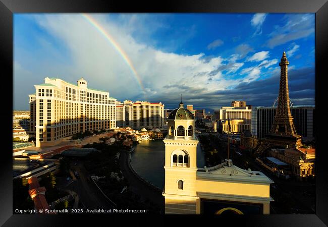 Las Vegas Nevada Downtown Bellagio Resort Hotel USA Framed Print by Spotmatik 