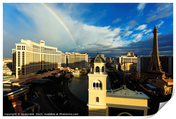 Las Vegas Nevada Downtown Bellagio Resort Hotel USA Print by Spotmatik 