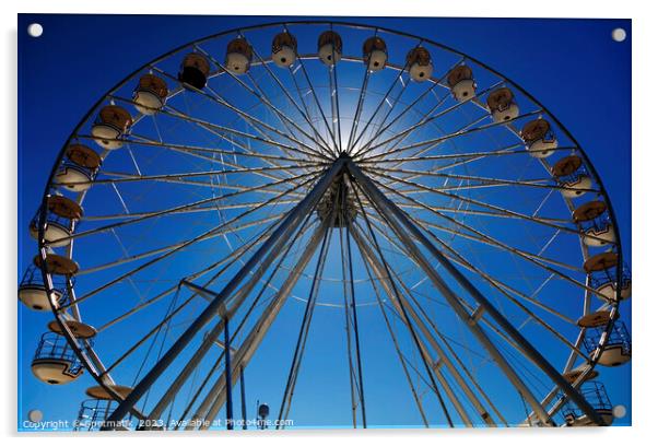 Norway Bergen Ferris wheel amusement Fair ground ride  Acrylic by Spotmatik 
