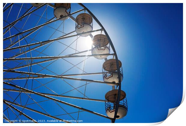 Norway Bergen Ferris wheel amusement Fair ground ride  Print by Spotmatik 