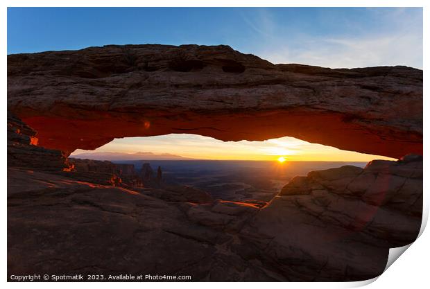 Moab Utah sun rising Mesa Arch Canyonlands America Print by Spotmatik 