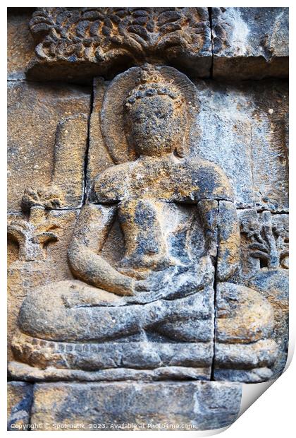 Borobudur Java view of religious carvings Indonesia Asia Print by Spotmatik 