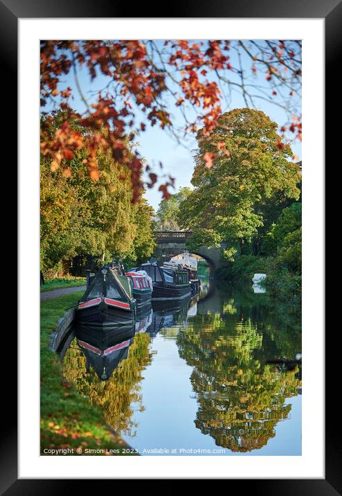 Bath Canal in Autumn Framed Mounted Print by Simon Lees