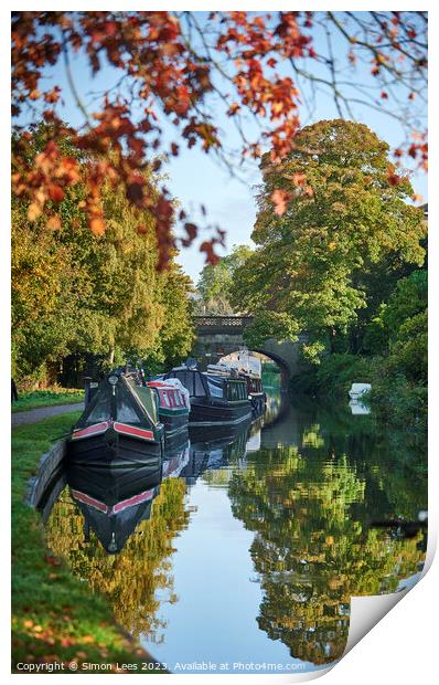 Bath Canal in Autumn Print by Simon Lees