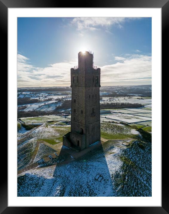 Castle Hill Silhouette Framed Mounted Print by Apollo Aerial Photography