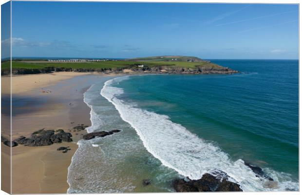 Harlyn Bay Carnwall Canvas Print by Apollo Aerial Photography