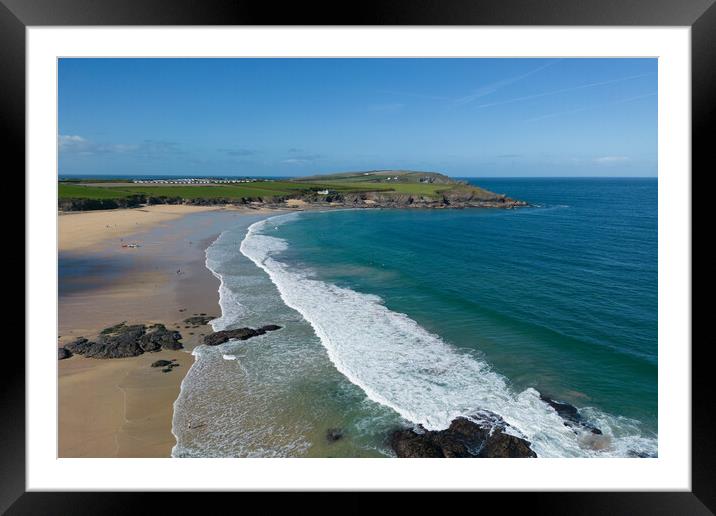 Harlyn Bay Carnwall Framed Mounted Print by Apollo Aerial Photography
