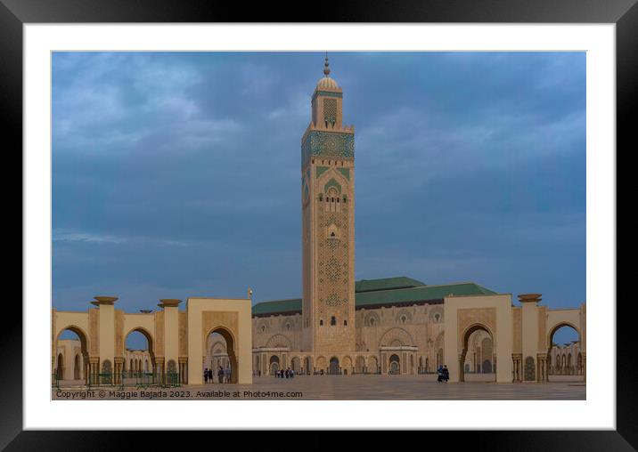Building of Hassan II Mosque, Casablanca. Framed Mounted Print by Maggie Bajada