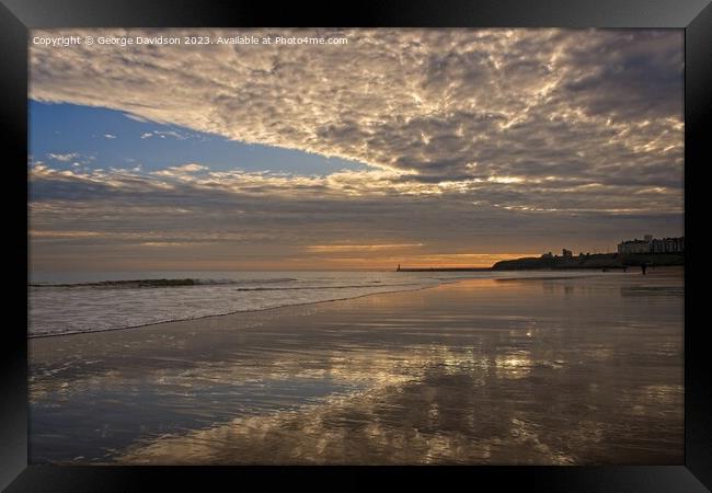Majestic Sunrise over Tynemouth Beach Framed Print by George Davidson