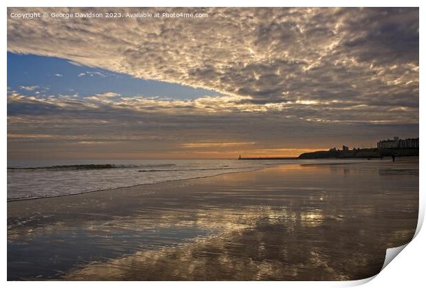 Majestic Sunrise over Tynemouth Beach Print by George Davidson