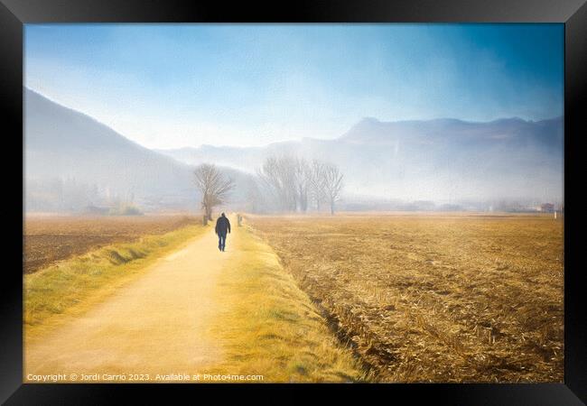 Enchanting Valley Fog Framed Print by Jordi Carrio