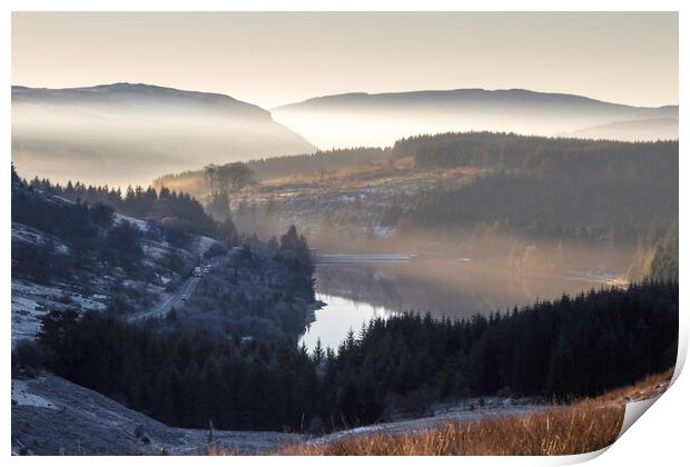 Cantref reservoir on the A470 Print by Leighton Collins