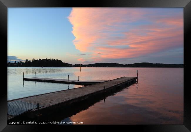 Lake Vattern Sunset, Sweden Framed Print by Imladris 