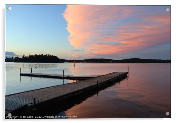 Lake Vattern Sunset, Sweden Acrylic by Imladris 