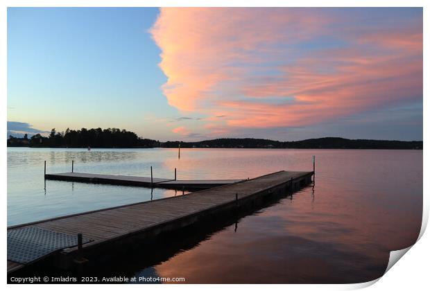 Lake Vattern Sunset, Sweden Print by Imladris 