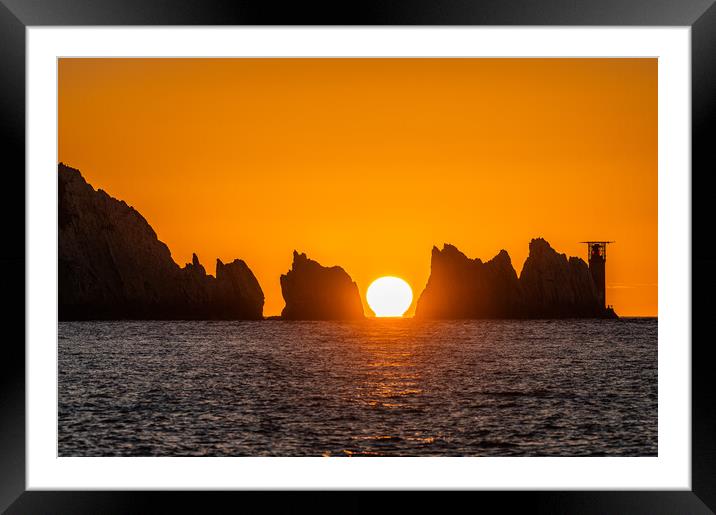 The setting sun kissing the water. Framed Mounted Print by Alf Damp