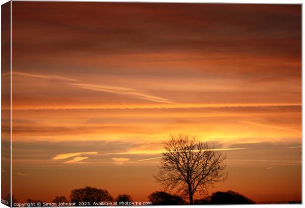 Dawn sky Canvas Print by Simon Johnson