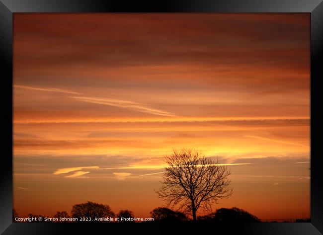 Dawn sky Framed Print by Simon Johnson