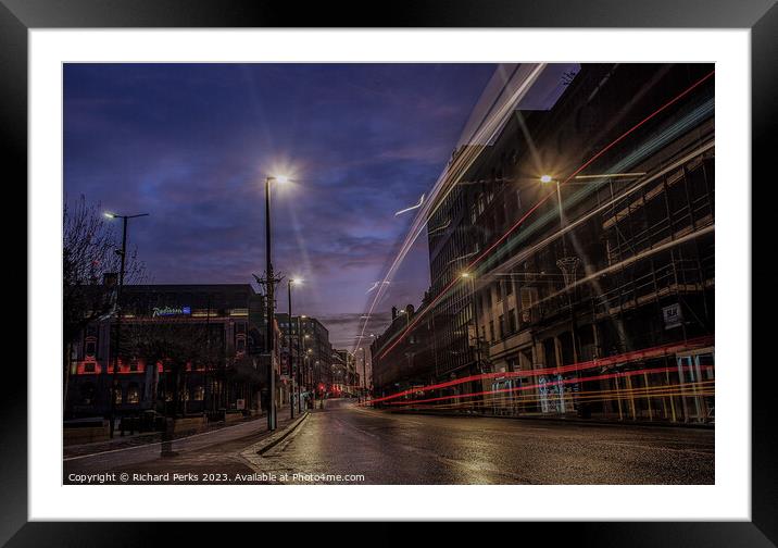 Daybreak Leeds City Centre Framed Mounted Print by Richard Perks