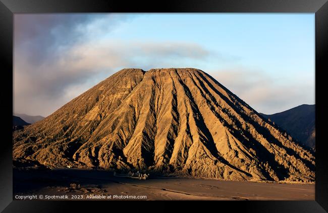 Volcanic activity from the summit of Mt Bromo  Framed Print by Spotmatik 