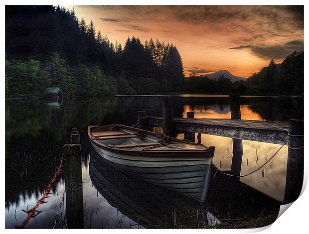 Golden Sunset over Loch Ard Print by Aj’s Images
